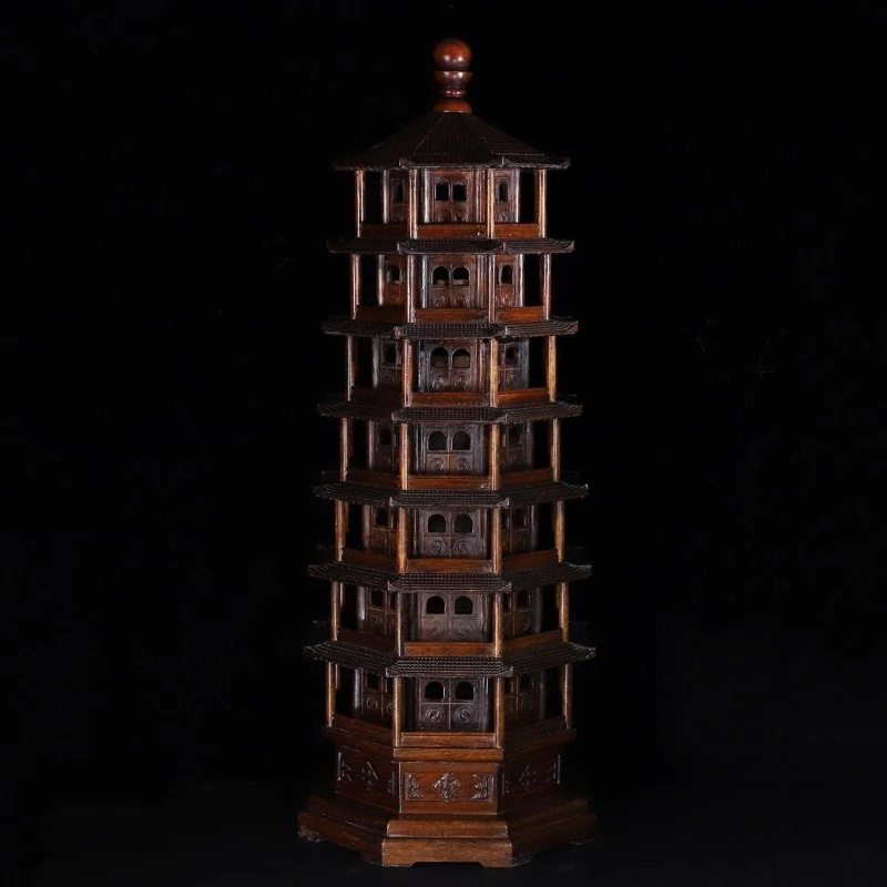 

Rosewood large Wenchang tower ornament collection gift