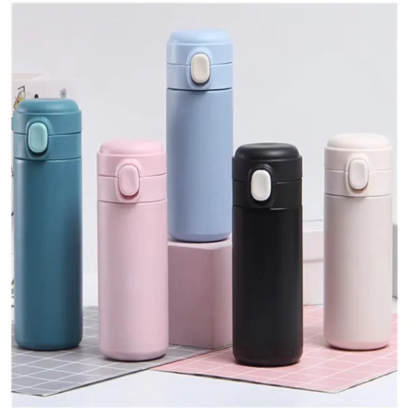 Stainless Steel Bouncing Thermos Cup For Male Female Students 'Leakage-Proof Thermos Bottle Outdoor Sports Office Thermos Cup