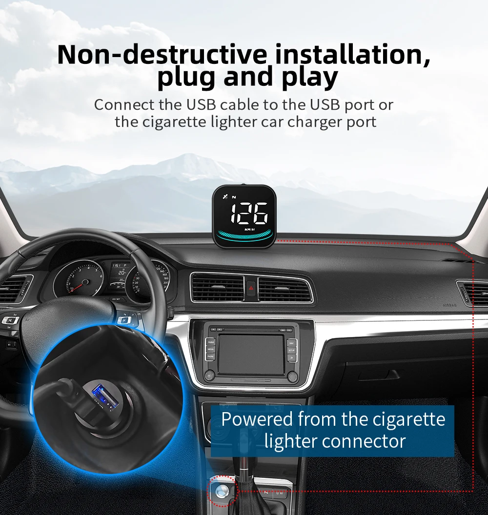 New Generation Hud G4 Head up Display Automotive Car GPS Speedometer Kmh Mph Overspeed Car Alarms Head-up Display