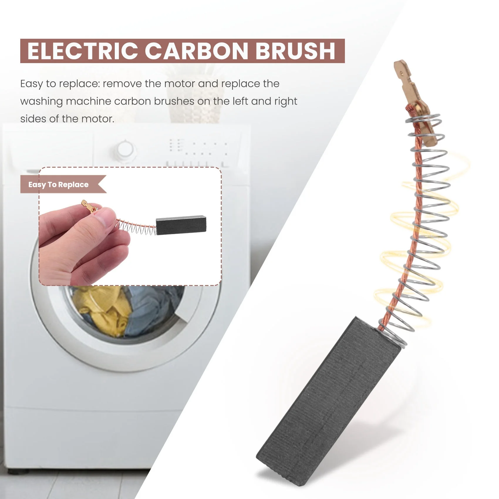 洗濯機用カーボンブラシ,A02V-Washing,154740モーター,ボッシュおよびシーメンス用,8個