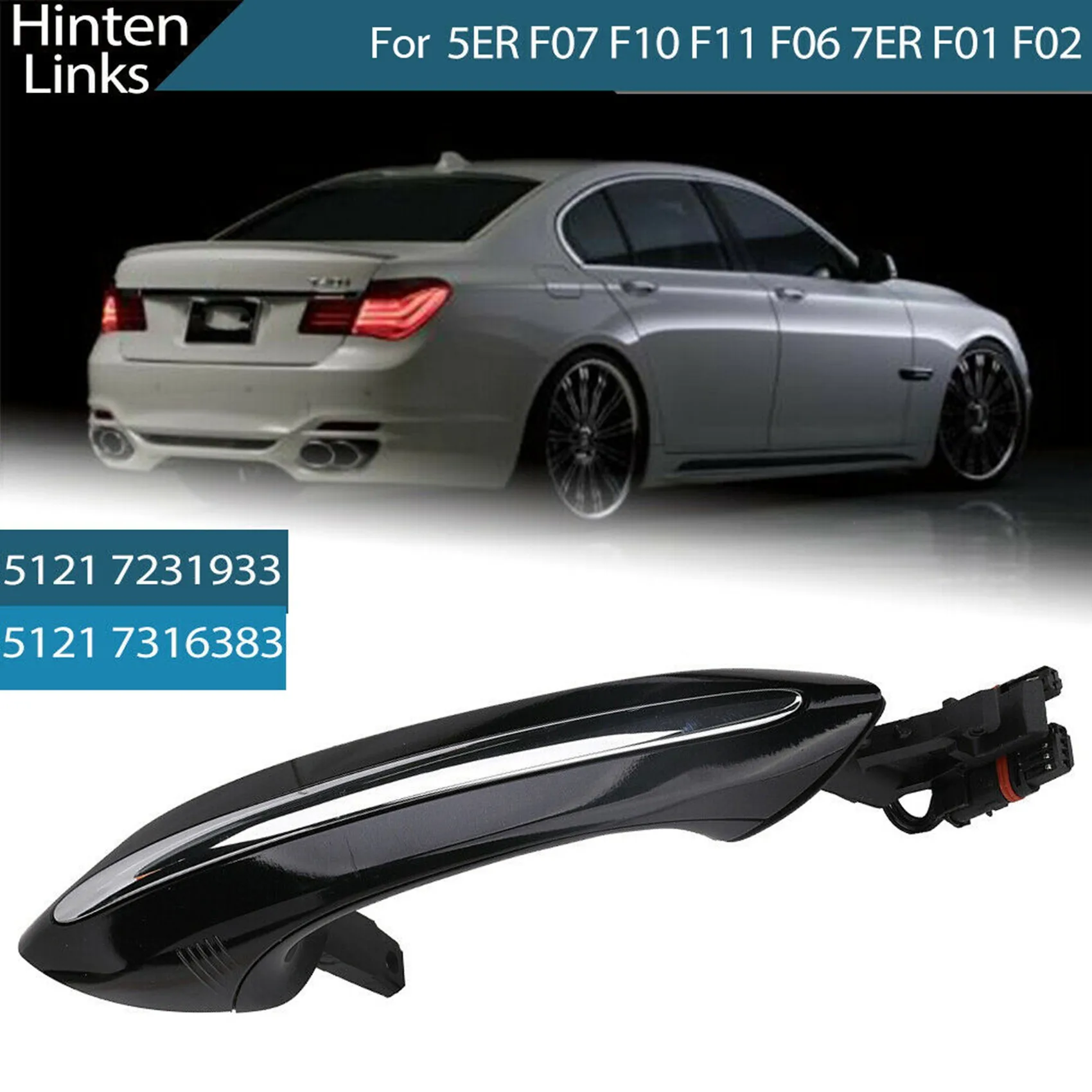 Black Car Rear Left Exterior Comfort Access Door Handle for 5 7 Series F01 F02 F06 F10 520D 520I 525D 528I 530D 530I