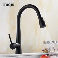 Kitchen Faucet Mixer Pull Out Kitchen Tap Single Handle Single Hole 360 Rotate Copper Chrome/Black Swivel Sink Mixer Tap