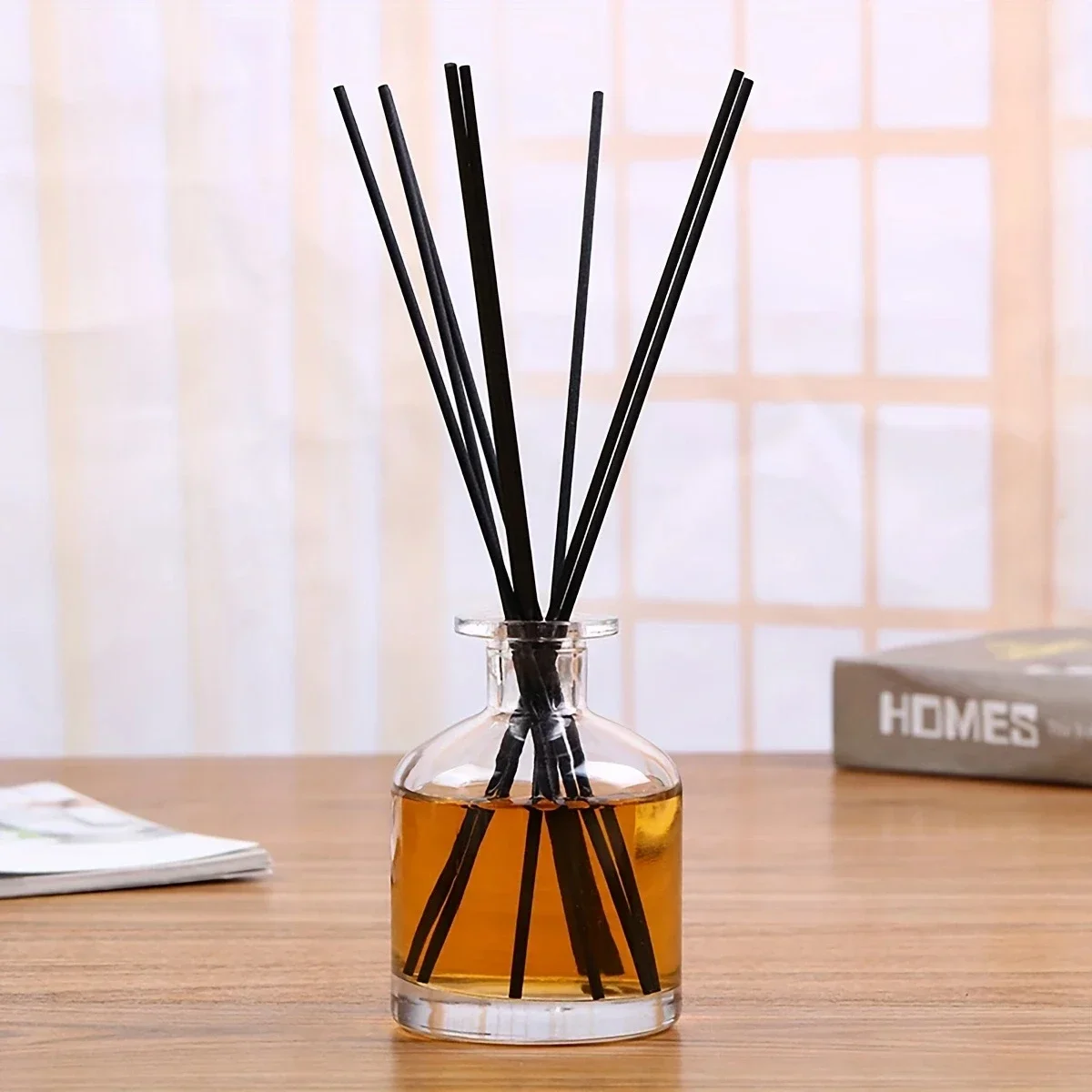 50/100/200 قطعة عصا متطايرة للمياه معطرة للمرحاض، منزل صيفي مزين بعصا عطر متطايرة من الروطان المجفف المقلد