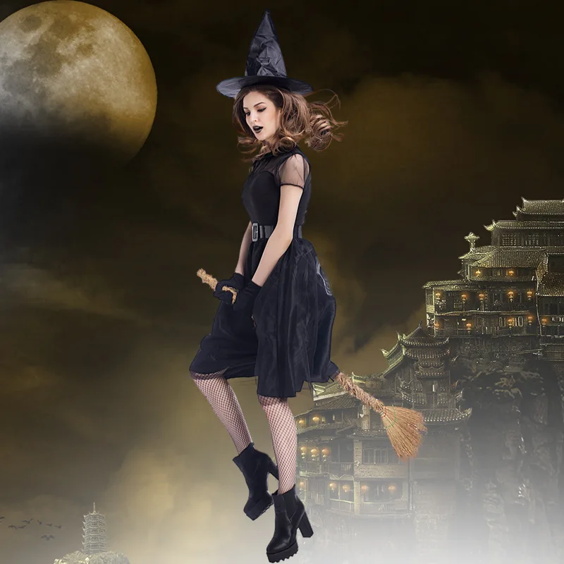 

Halloween Cosplay Witch Dress Dark Vampire Nightclub Costume