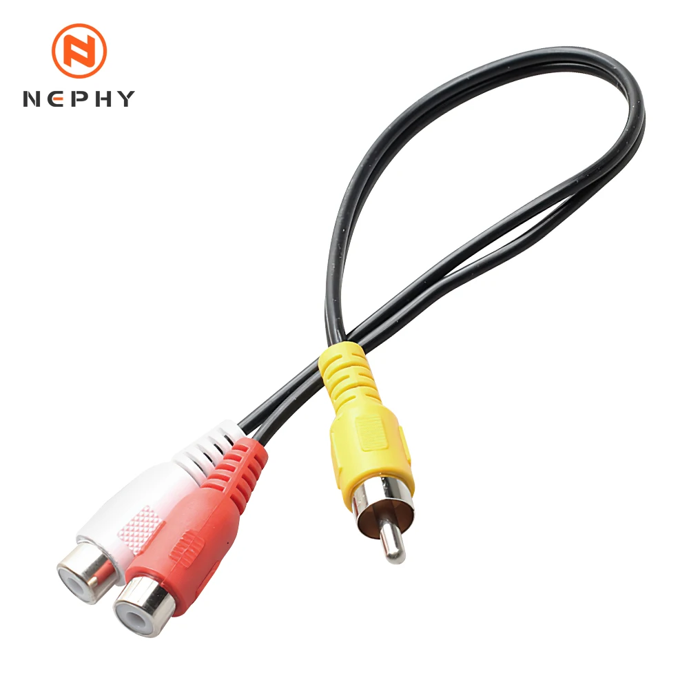 High quality Audio Cable 2 RCA Male To 1 RCA Female Y Splitter Cable For Car Amplifier Speaker Stereo Audio Subwoofer Adapter