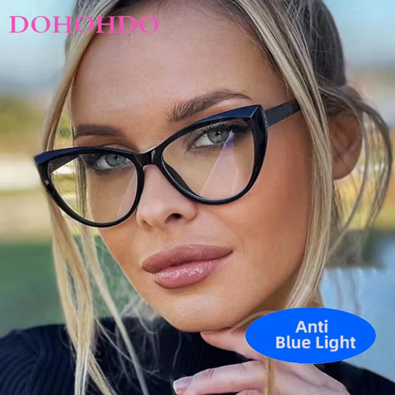 

Classic Vintage TR90 Cat Eye Glasses For Women Men Fashion Luxury Brand Designer Games Reading Blue Light Blocking Eyeglasses