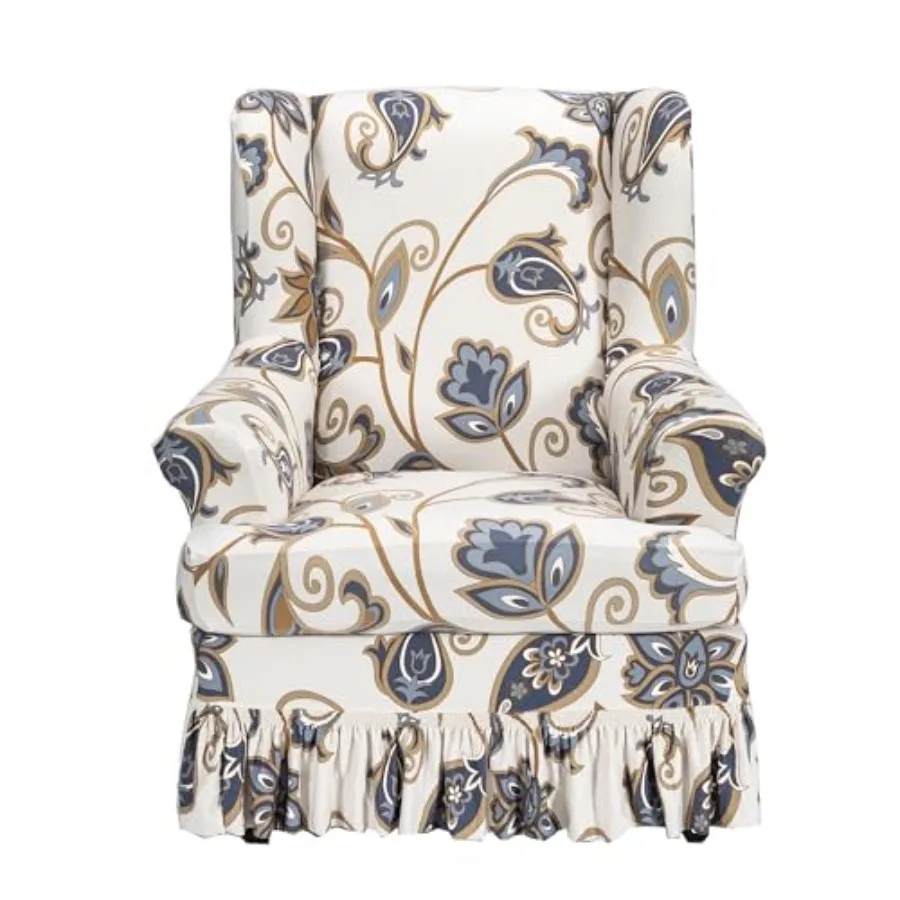 

2 Pcs Stretch with Skirt Printed Wing Slips Spandex Fabric Arm s with Cushion Slip for Living Room Bedroom