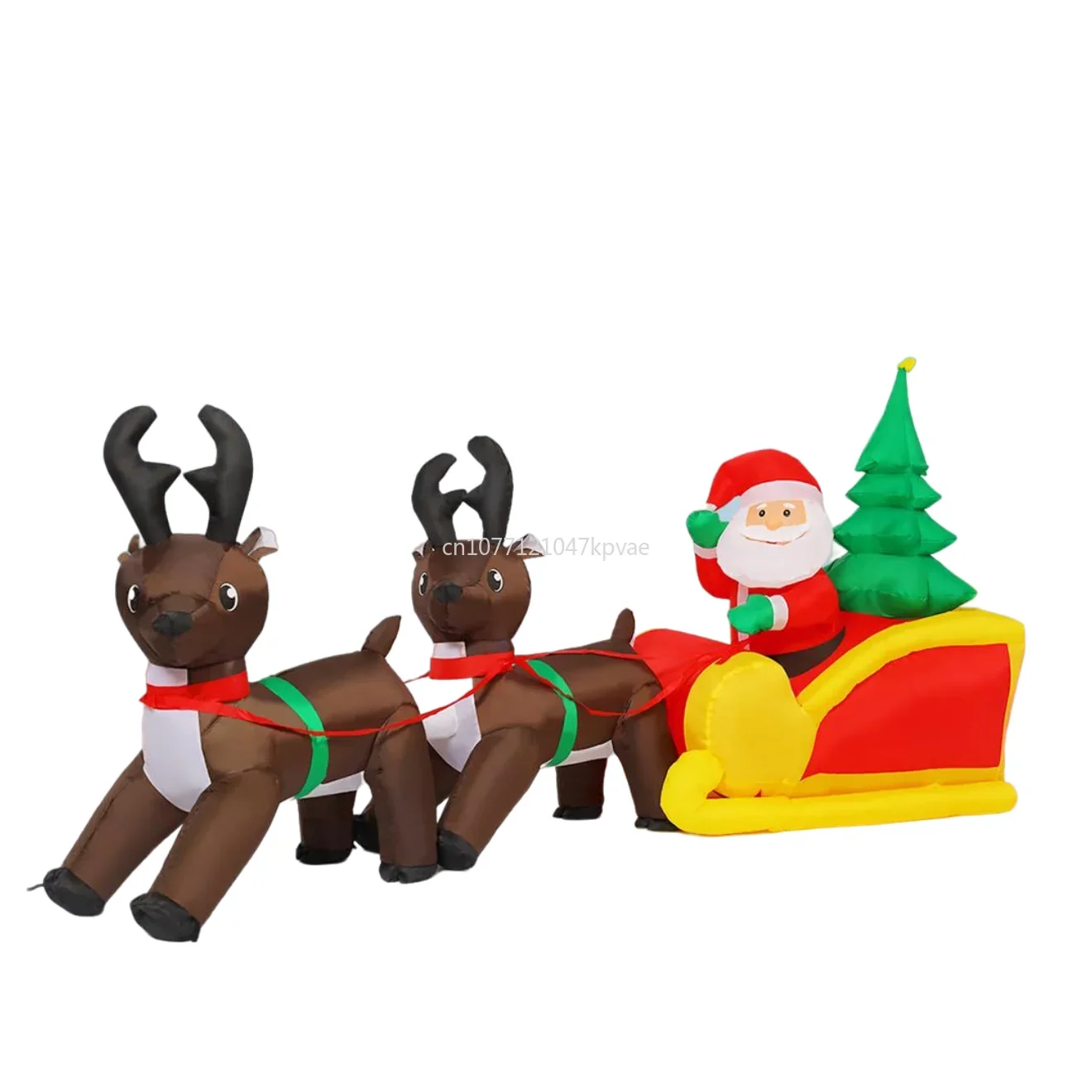 Santa-Claus Double Deer Sleigh Inflatable Props, Christmas Decoration Supplies, New Products