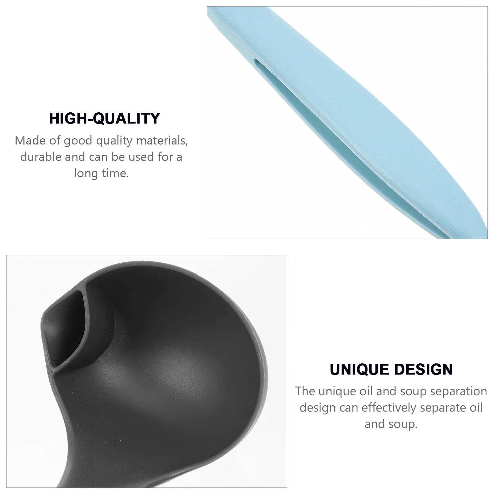 

2Pcs Oil Filtering Scoop Plastic Oil Separator Scoop Kitchen Soup Spoon Household Cooking Tool Blue Soup Spoon