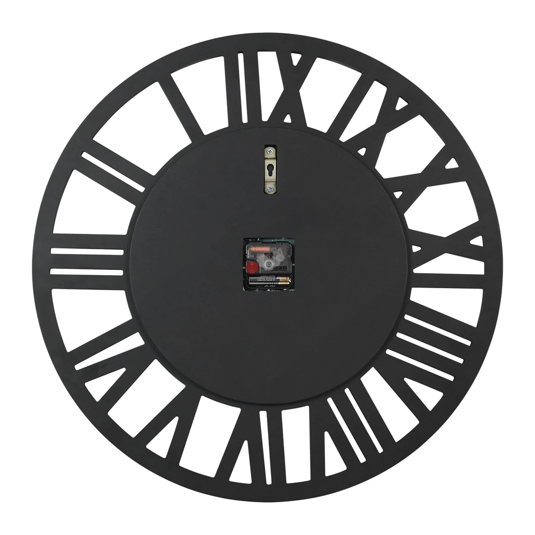 60CM Round Stunning Beveled Roman Numeral Skeleton Clock Family Living Room Fireplace Decor Large Mirrored Wall Clock