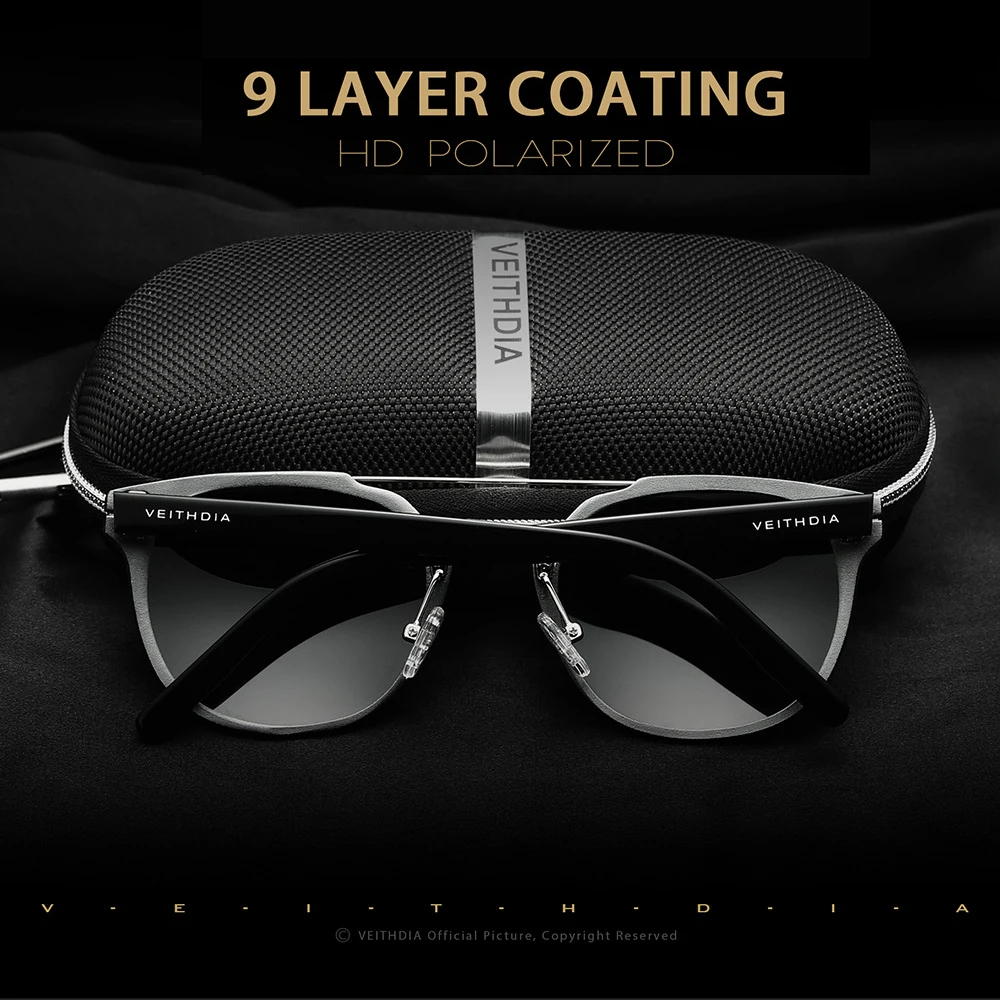 VEITHDIA نظارات واقية مستقطبة مقاومة للأشعة فوق البنفسجية إطار من الألومنيوم والمغنيسيوم نظارات شمسية رياضية خارجية للرجال والنساء FH06392 #6