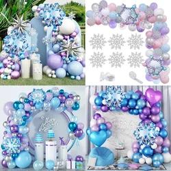 Flash Snowflake Elsa Frozen Arche Ballon Anniversaire Happy Birthday Snow Queen Balloons Party Decoration Kit Baby Shower Globos