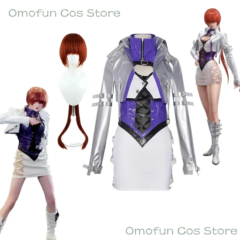 

KOF Shermie Cosplay Costume Coat Sexy Women Outfit Fighters Halloween Party Clothes Naraka: Bladepoint Skirt Dre3;b,6/k'5;