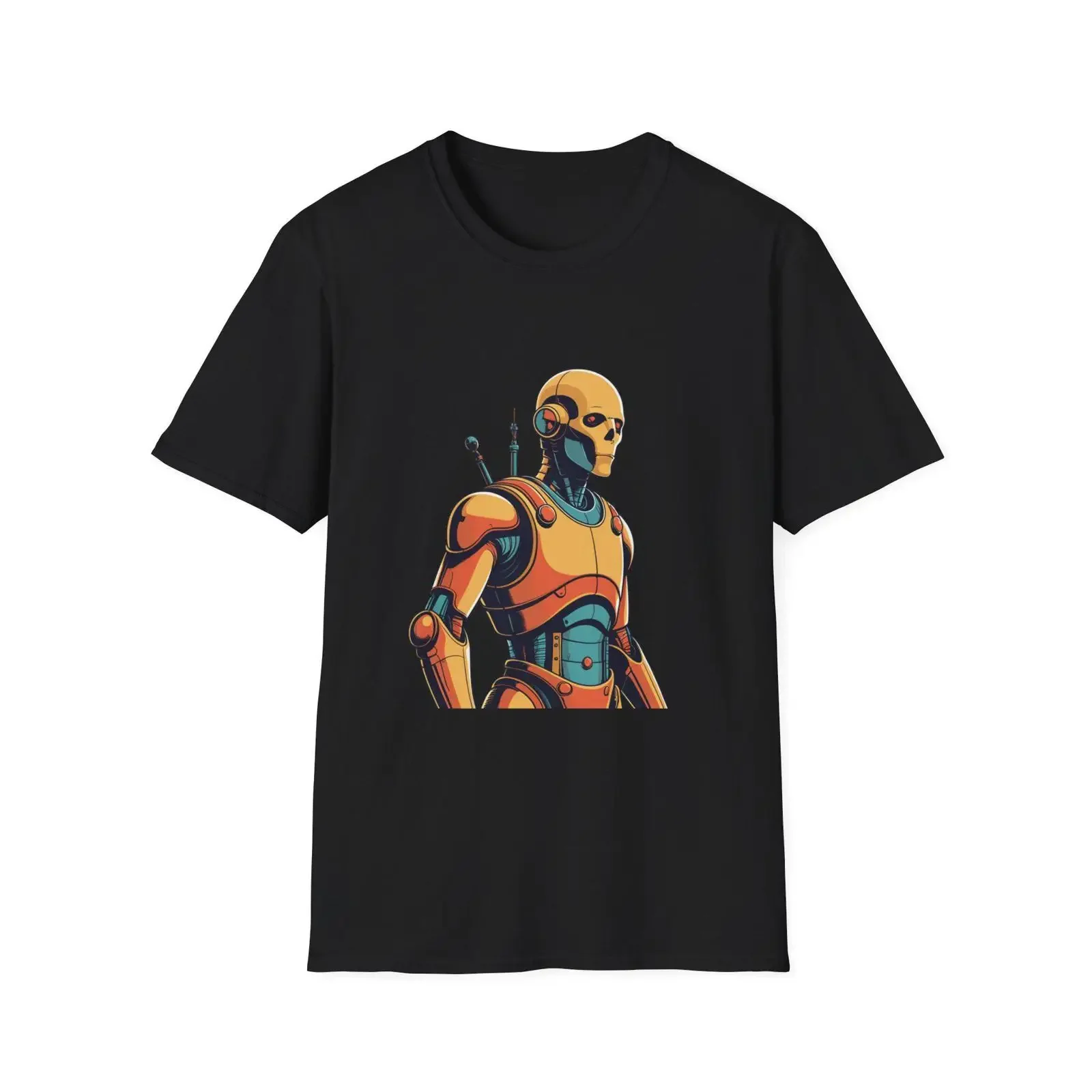 Retro SciFi Robot T Shirt Vintage Futuristic Android vintage Washed Comfortable Casual Versatile Stylish designer clothes