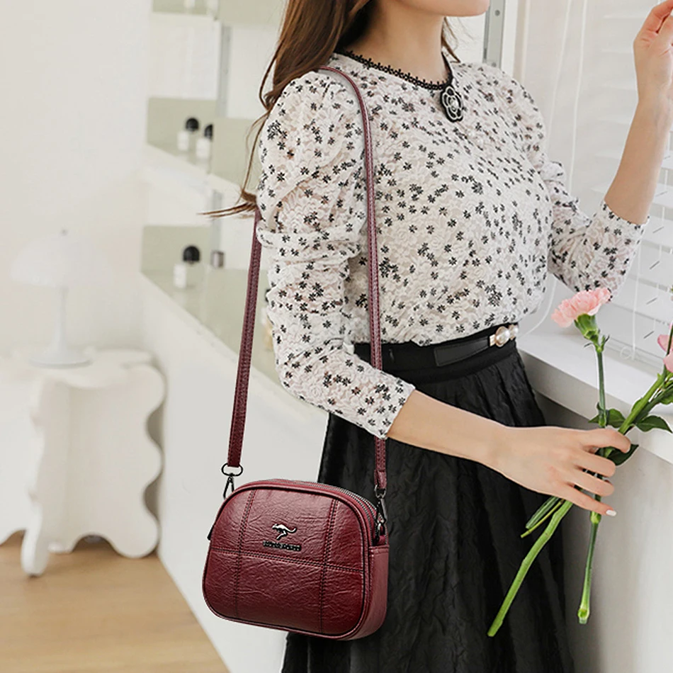 Vintage Ladies Messenger Bags Luxury Brand Womens Shoulder Bags High Quality Leather Bag Girls 2022 Trend Anti-theft Phone Bag