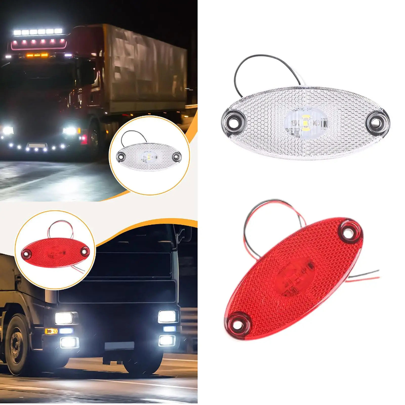 مجموعة مصابيح العلامات الجانبية LED القوية، مؤشر إشارة الانعطاف للمركبة لشاحنة المقطورة RV