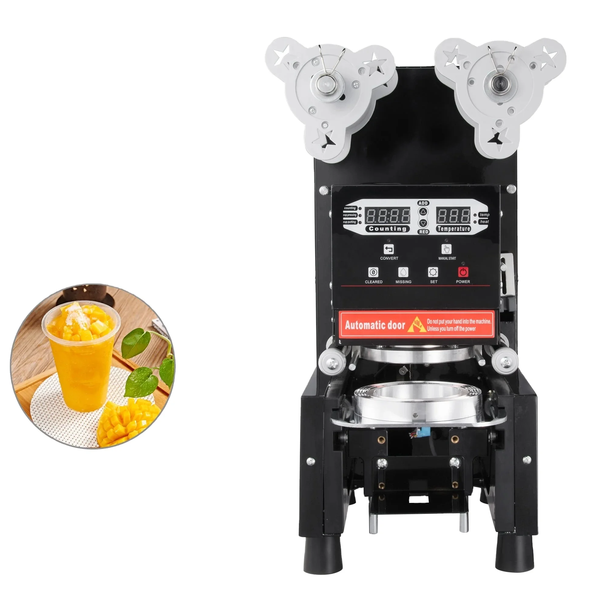 Milk coffee beverage bubble tea yogurt juice automatic plastic cup sealing machine cup sealing machine