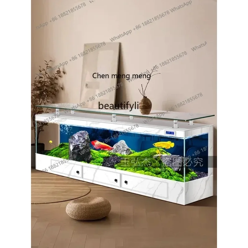 R cc182R TV Cabinet Fish Tank Living Room Floor Aquarium Integrated Back Filter Loop One-Click Sewage Discharge R