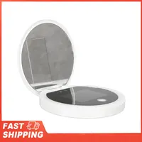 Espejo de maquillaje de viaje, espejo UV, cámara de prueba de protección solar con luz, aumento 2X, maquillaje de viaje, espejo UV de 3,5 pulgadas de tamaño L