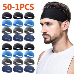 50-1pc Breathable Sports Headband Men Women Unisex Yoga Fitness Quick Drying Elastic Hair Sweat Band for Outdoor Running Cycling