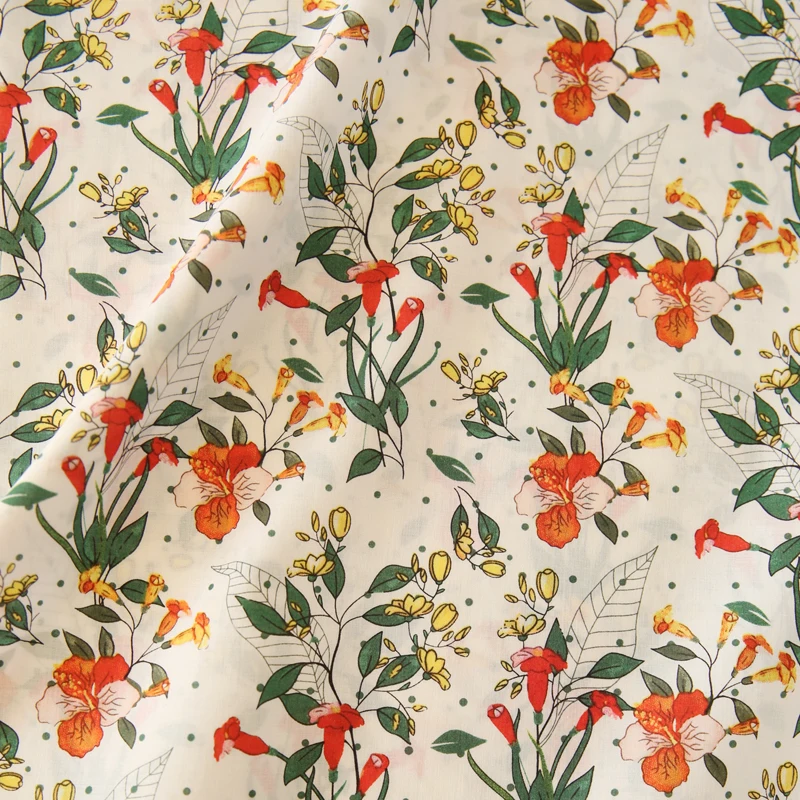 

145x50cm Large Flower Full Cotton Thin Section Sewing Fabric, Making Clothing Dress Shirt Handmade DIY sewing Cloth