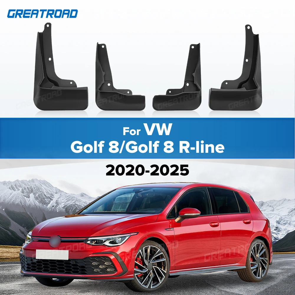 For Volkswagen VW Golf 8/Golf 8 R-line 2020 2021 2022 2023 2024 2025 Fender Mudflaps Splash Guards Mudguards Mud Flaps