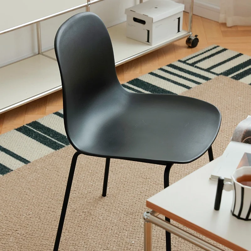 Nordic Modern Comfortable Plastic Dining Chair Iron Art Backrest for Commercial Leisure Negotiation Coffee Shop Internet Chair