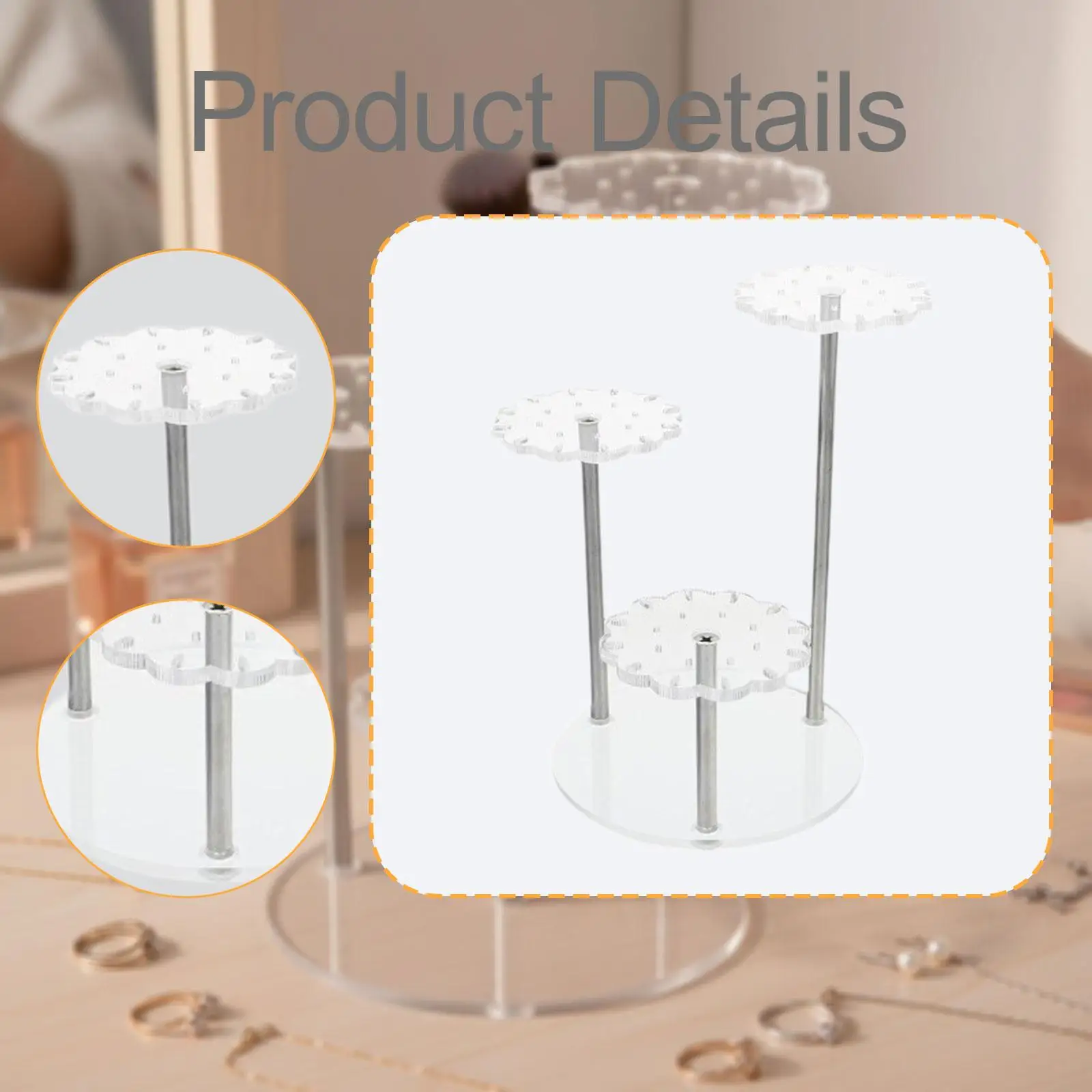 

Acrylic Earrings Display Rack 3 Tier Accessories Girls Women Earrings Organizer Earring Display Stand Clear for Store Countertop