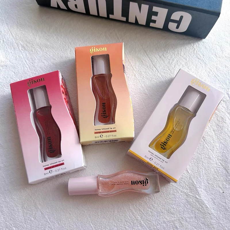 新しい Gisou チェリー ストロベリー マンゴー リップ オイル エッセンス持続保湿防水リップケア ヘアオイル乾燥した髪の美容ケアを改善