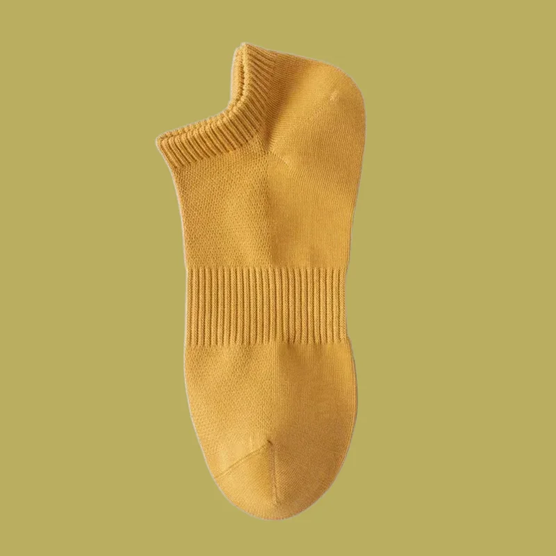 5/10 Pairs 2024 New Summer Solid Color Cotton Socks Thin Sweat-absorbent Mesh Socks Running Student Sports Socks Men's Socks