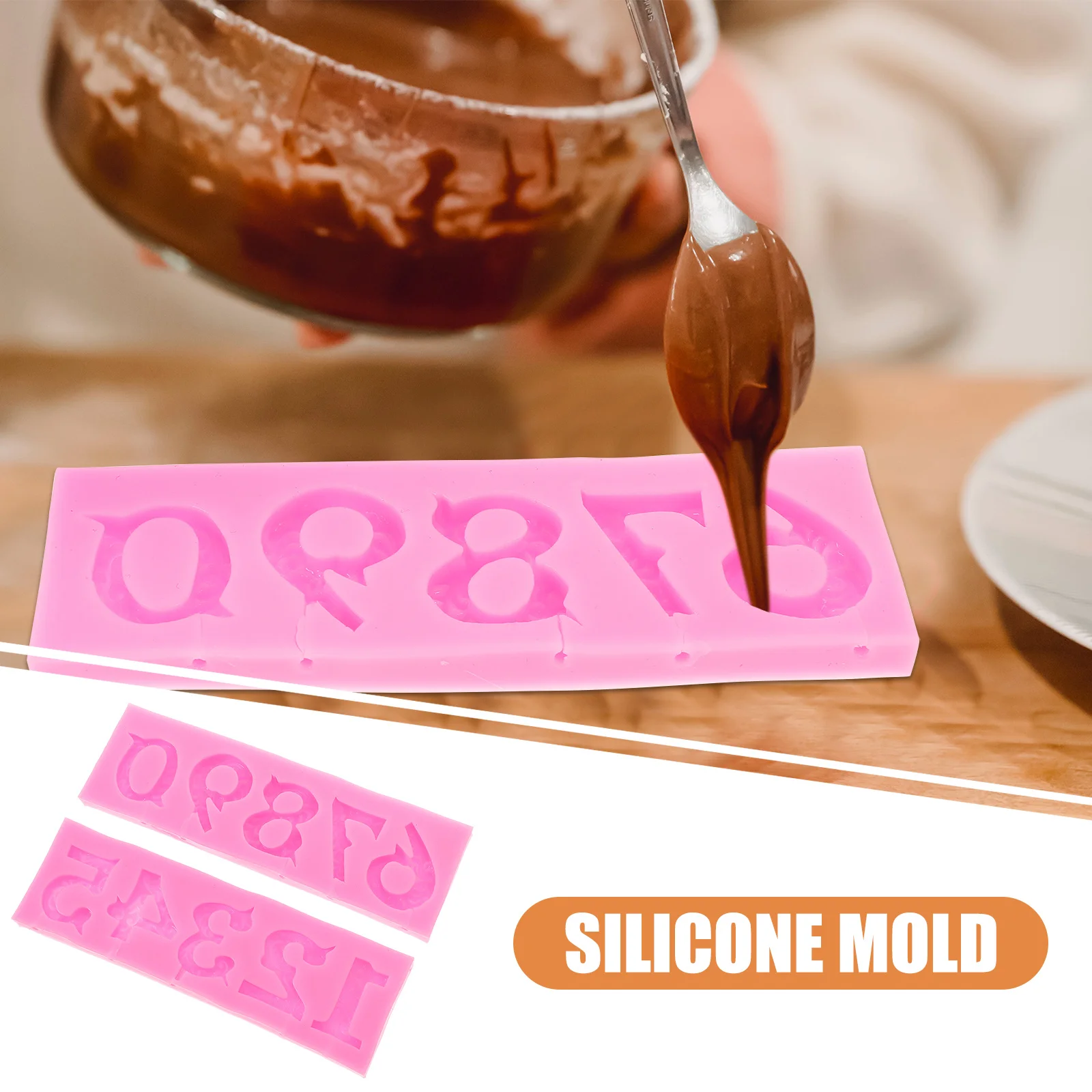 

2Pcs Flexible Silicone Number Mold 0-9 DIY Chocolate Candy Fondant Molds Baking Kitchen Silicone Molds Fondant Mold