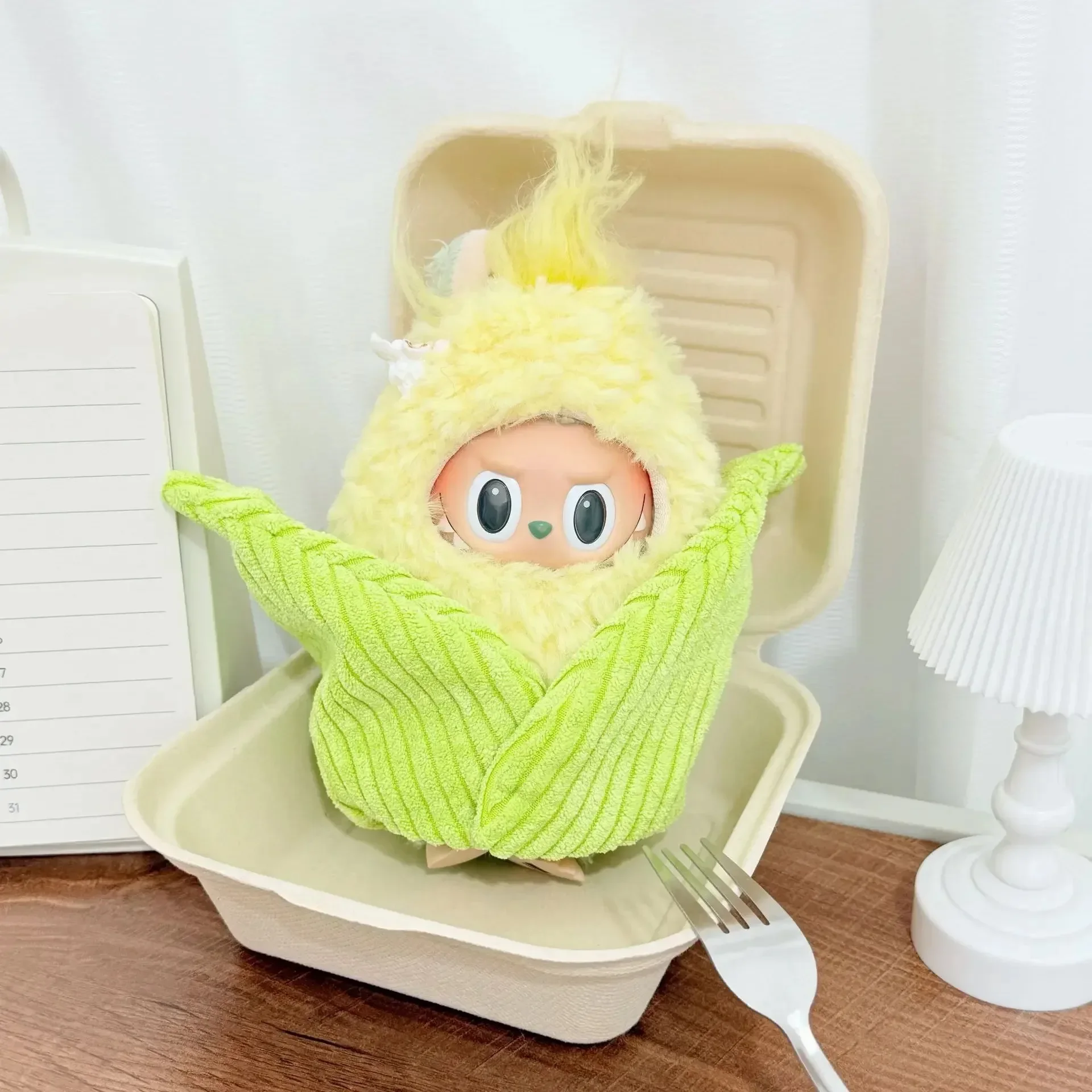 Handgemachter Mais für 17 cm Labubu Kleidung Puppenzubehör für Labubu V1 V3 Dress Up Puppenkleidung