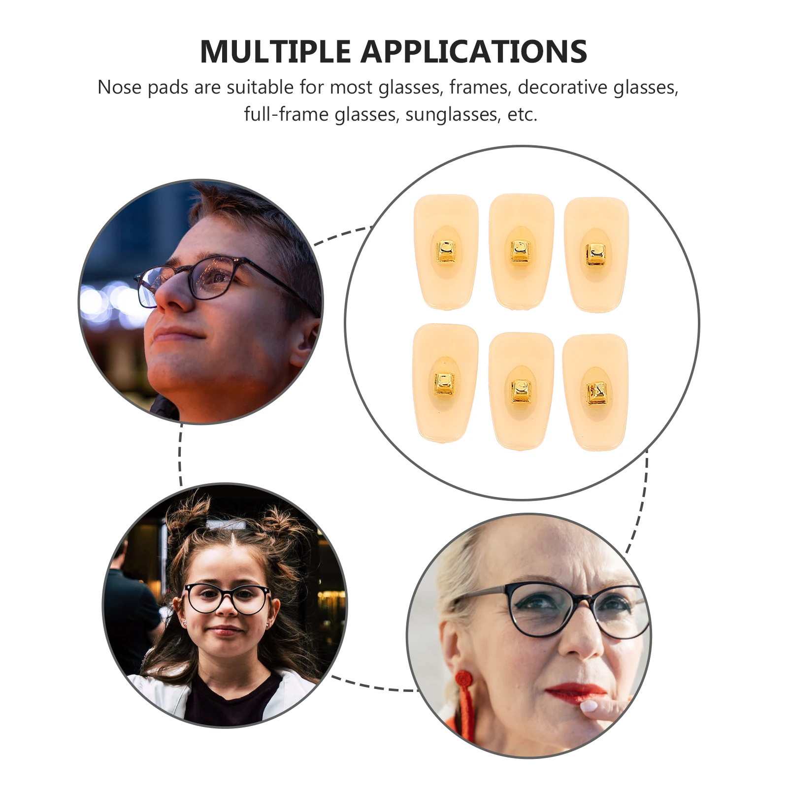 

20 Pcs Glasses Nose Pads Non slip Simple PVC Replacement Accessories Durable Long lasting Fade resistant Easy install Glasses