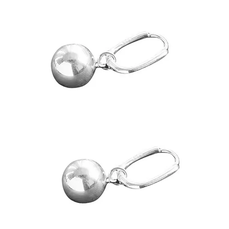 Foxanry Prevent Allergy Silver Color Drop Earrings for Women Couple New Fashion Simple Ball Geometric Pendant Party Jewelry Gift