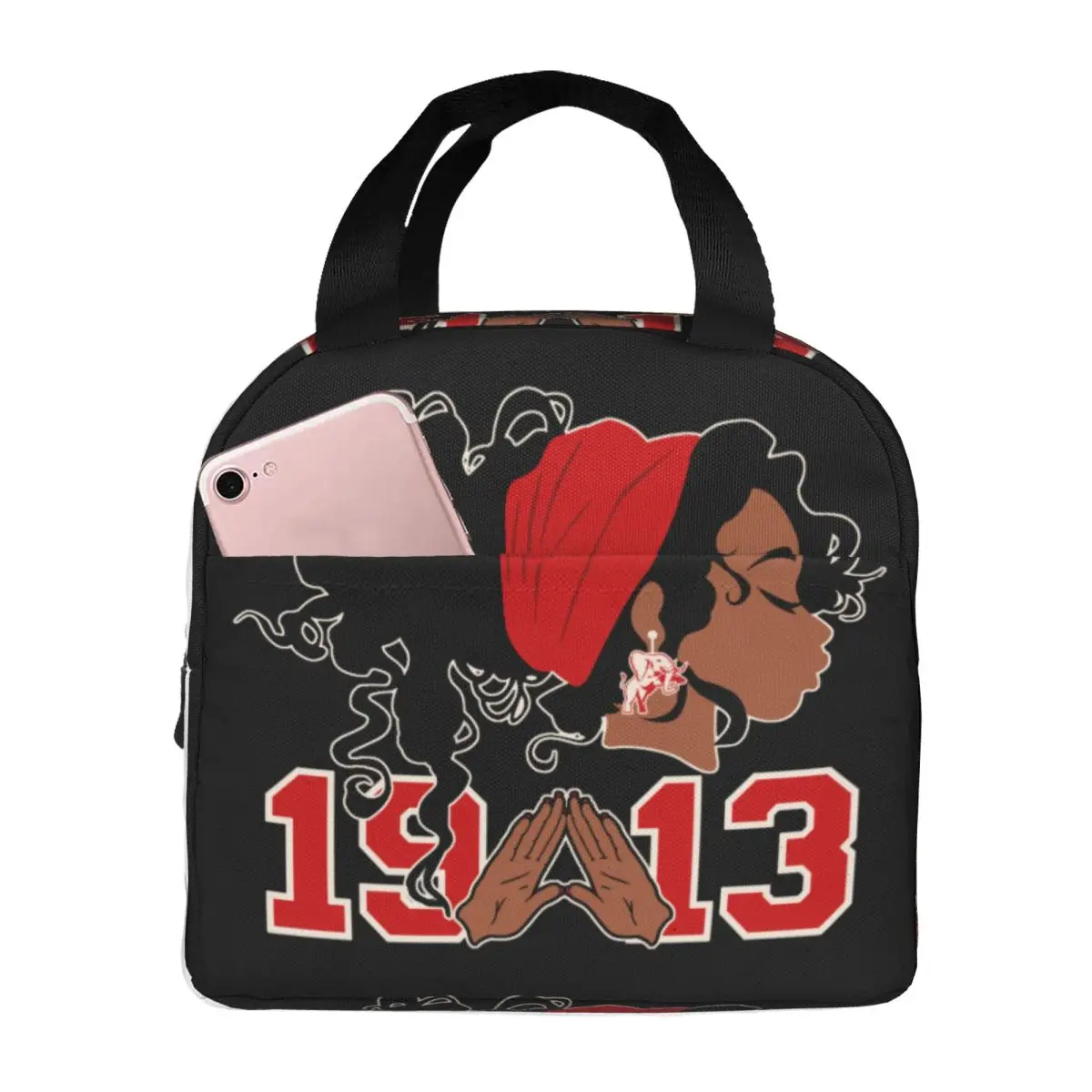 Delta Sigma Theta Sorority 1913 Thermal Insulated Lunch Bags Women Portable Lunch Tote for Outdoor Picnic Storage Food Box