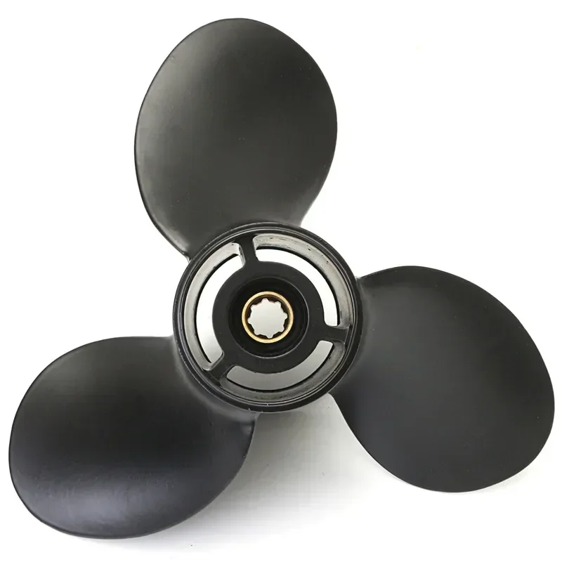 Подвесной гребной винт 48- 828156 A12 для Mercury 6-15 л.с., 9-дюймовый морской гребной винт, 3 лопасти, 8 зубьев, R, вращение, алюминиевый сплав, черный