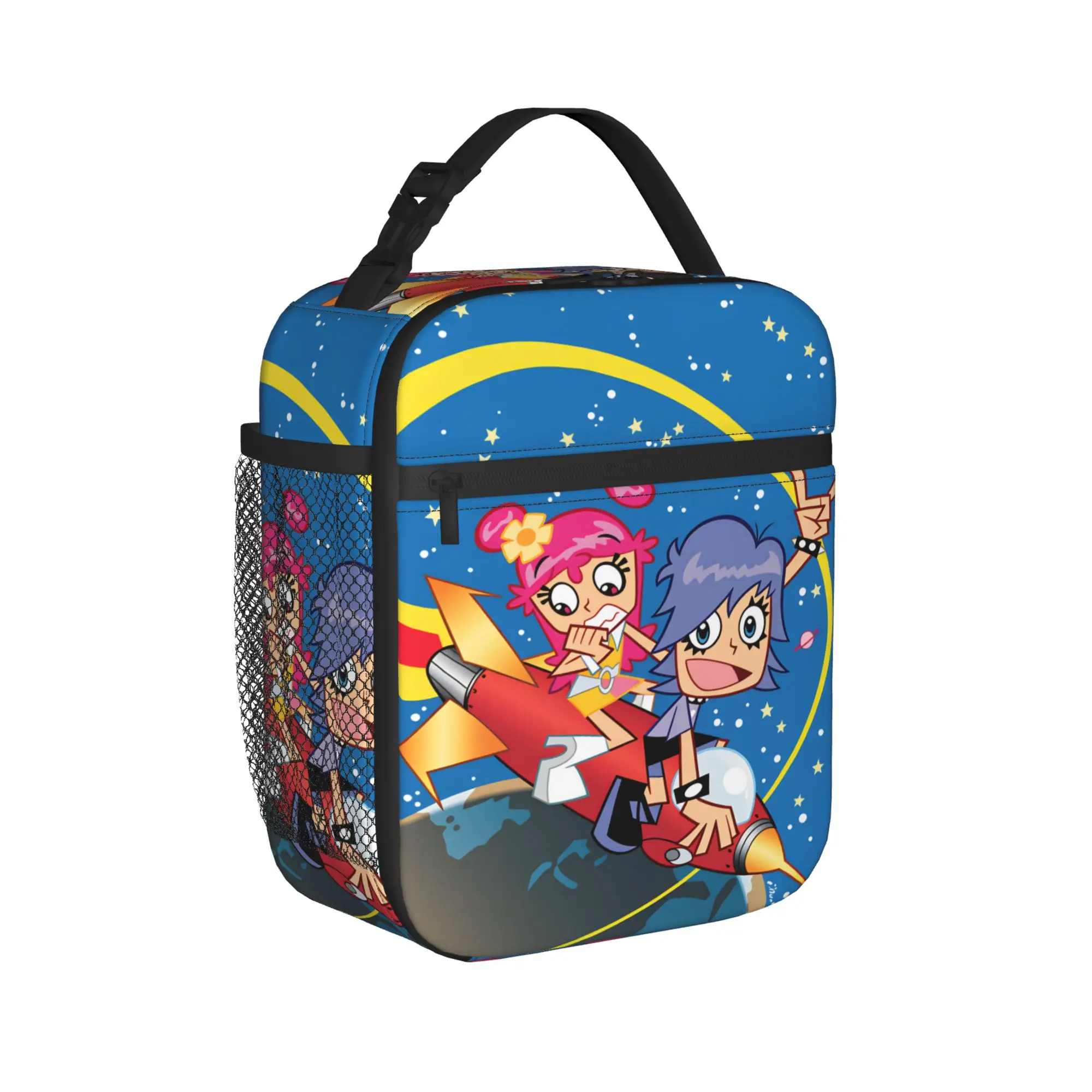 Hi Hi Puffy AmiYumi Lunch Bag  Leisure Lunch Box Picnic Portable Insulated Tote Food Bags For Men Oxford Print Cooler Bag