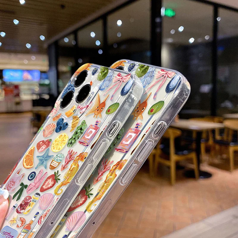 Clear Phone Case For Samsung A57 A37 A17 A07 A56 A55 A54 A53 A36 A35 A34 A33 A26 A25 A16 A15 A14 A13 A06 Colorful Fruits Cover