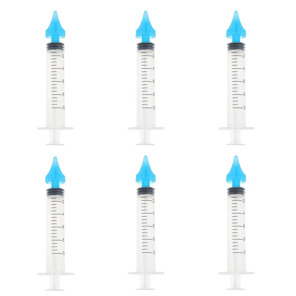 6Pcs Ear Wax Removal Syringe Safe Reverse Flow Ear Washer Smooth Nozzle Easy Gentle Earwax Flush Home Salon Use