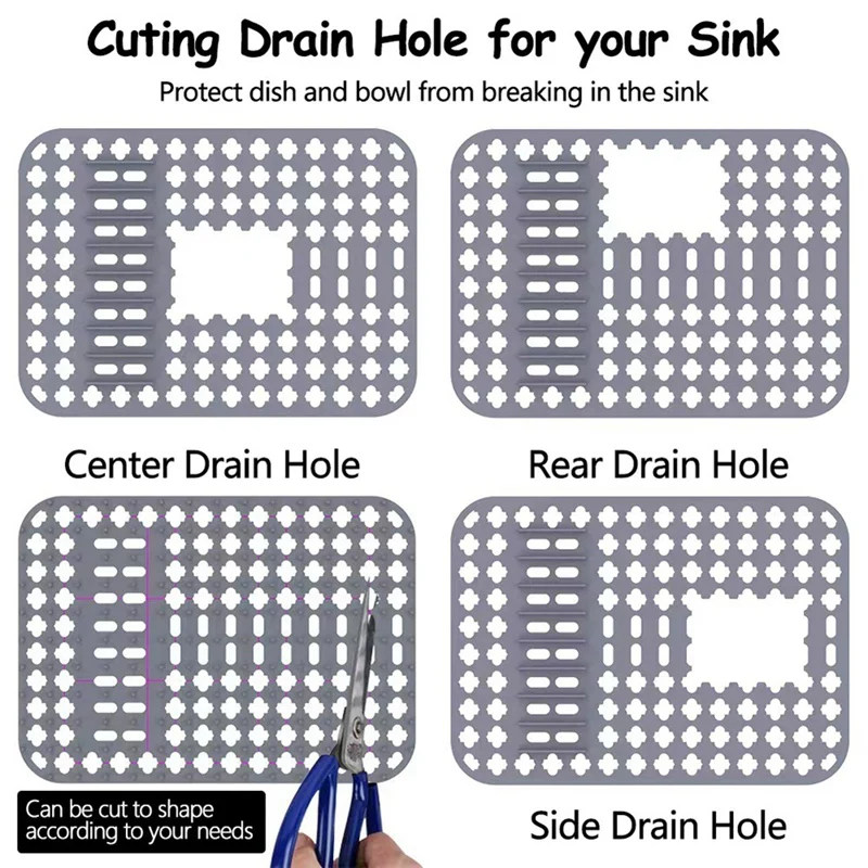 シンクプロテクターマット キッチンシンクプロテクターマット 1パック 底部用シリコンシンクグリッド