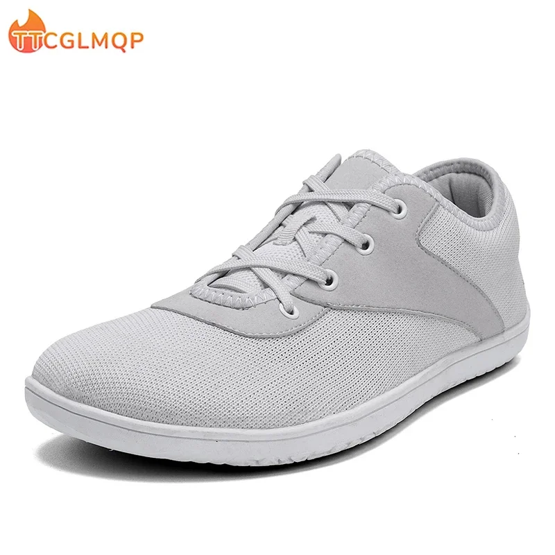 Men's Wide Minimalist Barefoot Canvas Sneaker 2024 Fashion Flats Soft Zero Drop Sole Wider Toe Light Weight Fashion Sneakes