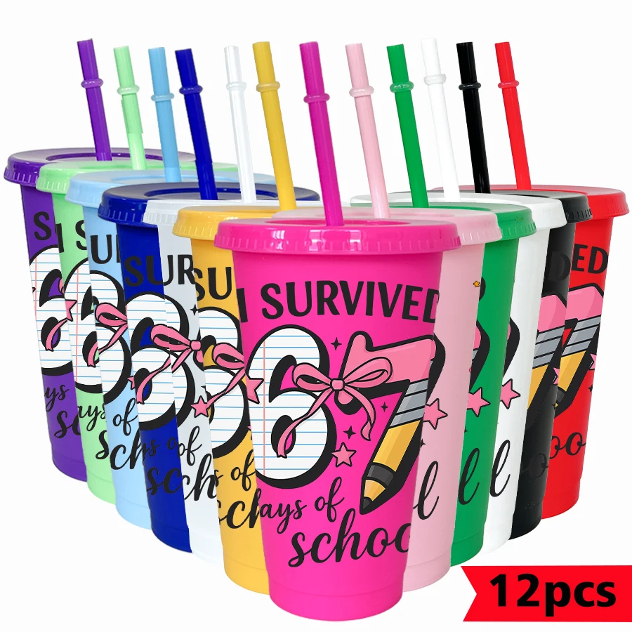 

12 шт./лот, 67 серии, лук, звезды, 26 унций, красочный пластиковый стакан, посуда для напитков на день рождения, чашка для воды для выпускного вечера