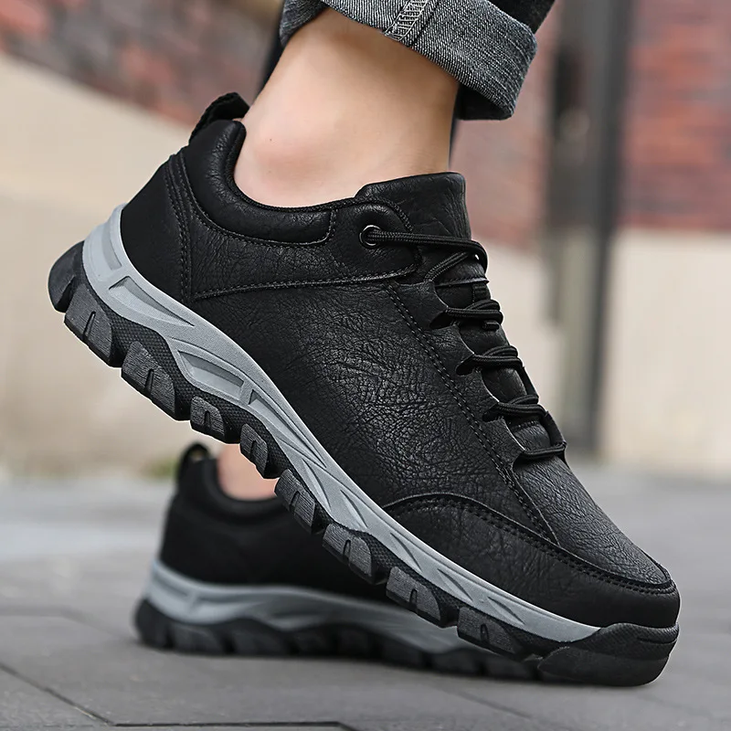 

Men Boots Outdoor Walking Casual Shoes Comfortable Leather Sneakers Men 2021 New Male Rubber Flats Ankle Boots Men Shoes Boots