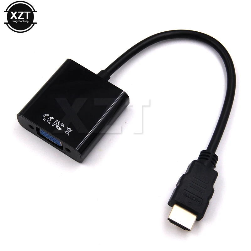 HDMI-compatible to VGA Adapter Cable Male To Female Video Audio Converter Adapter 1080P Digital to Analog For PC Laptop Table