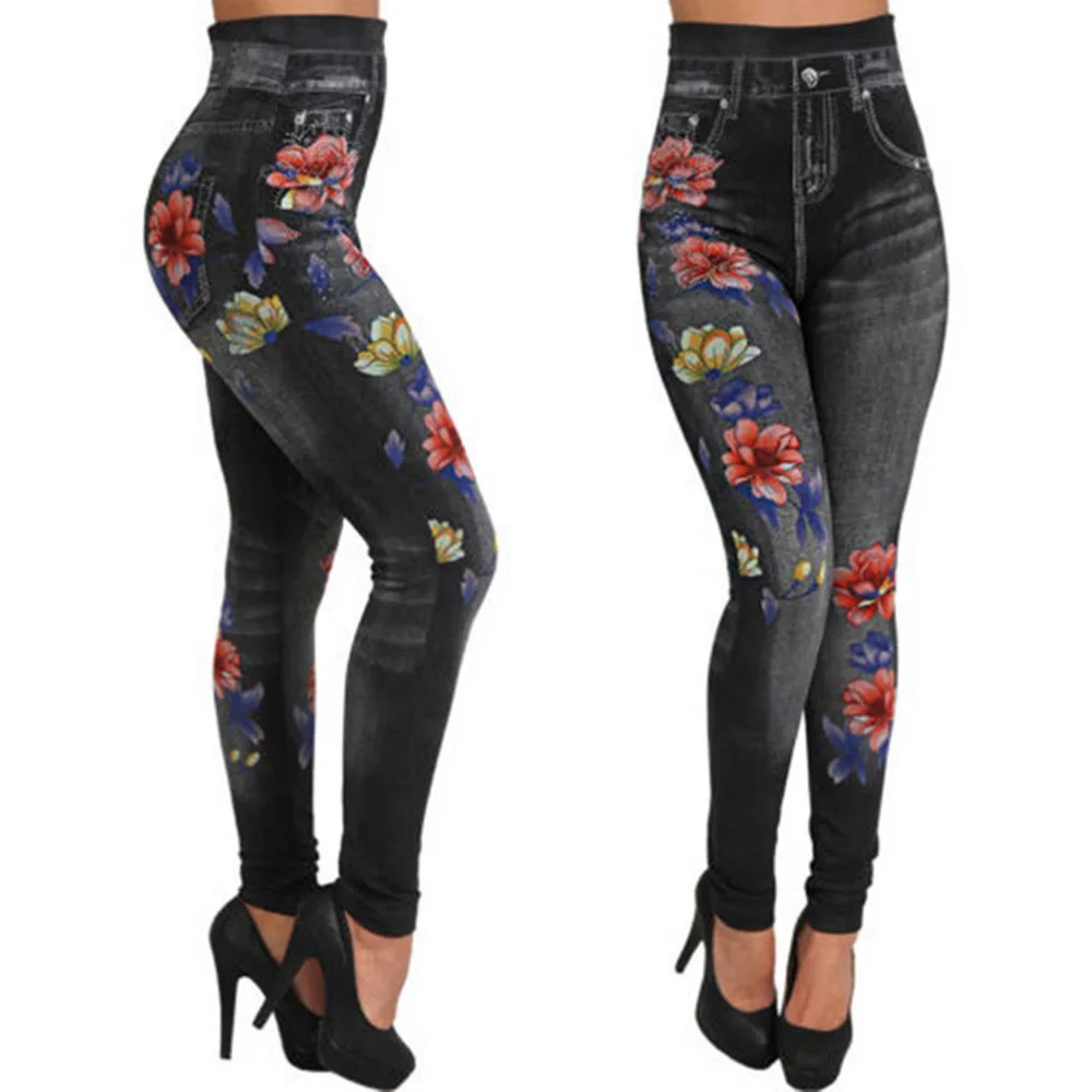 Fashion women leggings skinny pencil pants leggings knitted seamless imitation jeans women