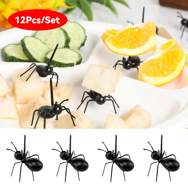 12 Pcs Animal Appetizer Forks Reusable Ant Food Pick, Fruit Toothpicks Dessert Fork Cocktail Picks New