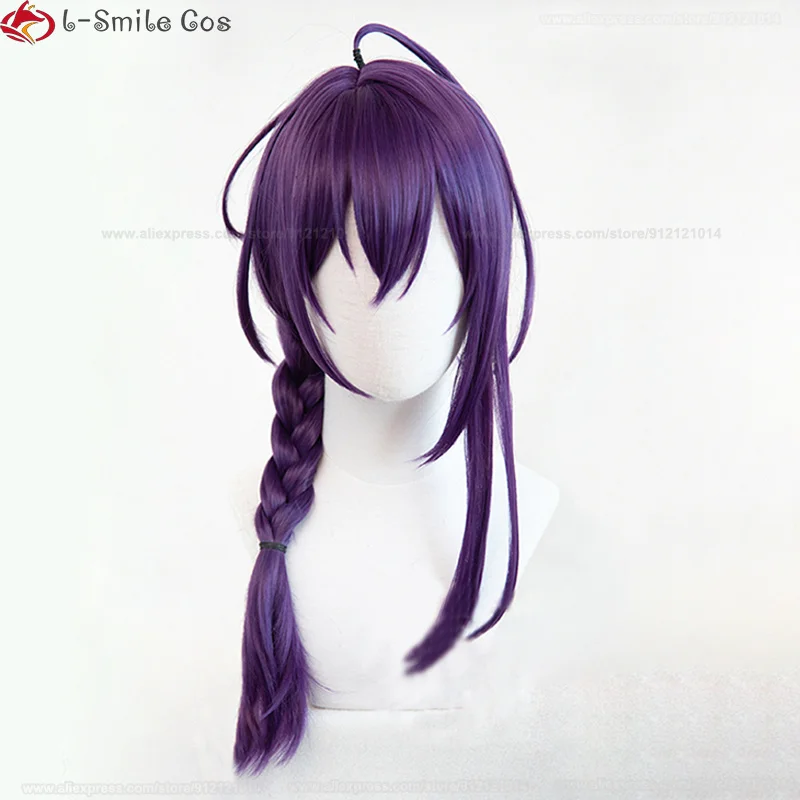 Scalp Ayase Mayoi Wig Game ES  Cosply 65cm Purple Braid Cosplay Anime Wig Heat Resistant Hair Party Wigs + Wig Cap