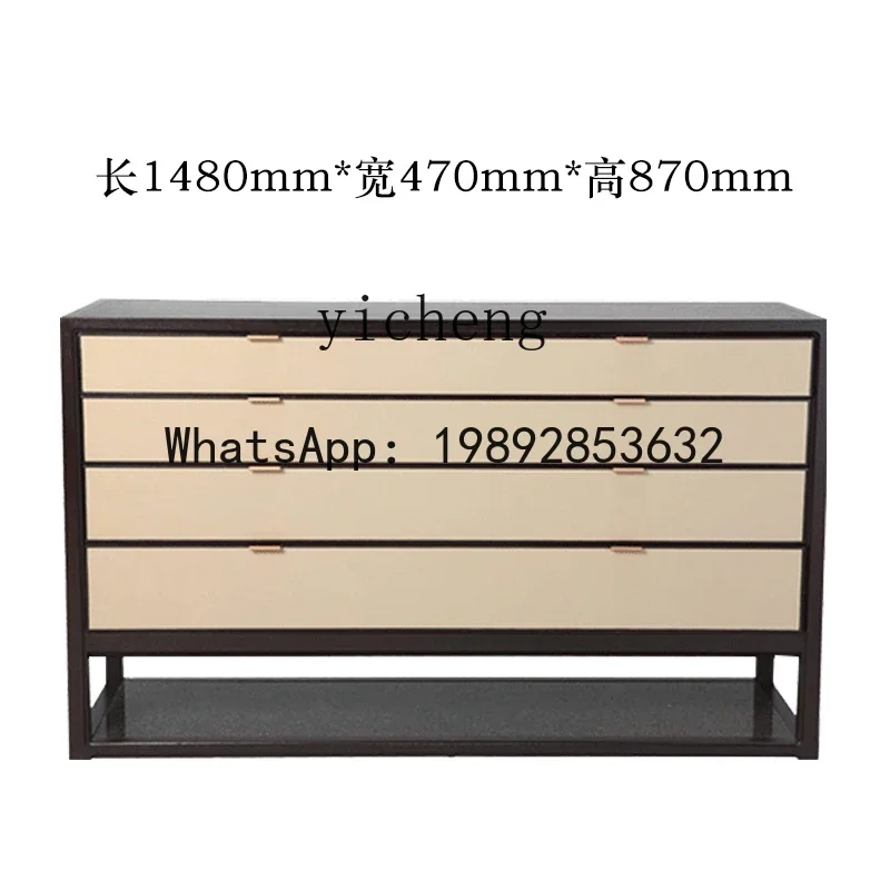 

X5-1 New Chinese Style Sideboard Entrance Storage Decorative Cabinet Solid Wood Living Room Villa Furniture
