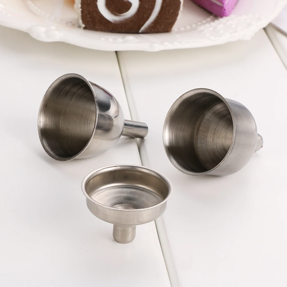 Embudos de boca pequeña para Bar, Mini embudo de acero inoxidable para rellenar botellas de boca estrecha, jarra de cocina