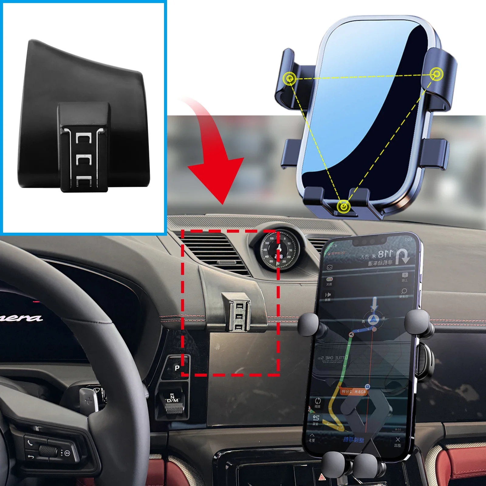 Car Mobile Phone Holder Fit for 2024 2025 Porsche Panamera GPS Bracket Navigation Stand Auto Accessories